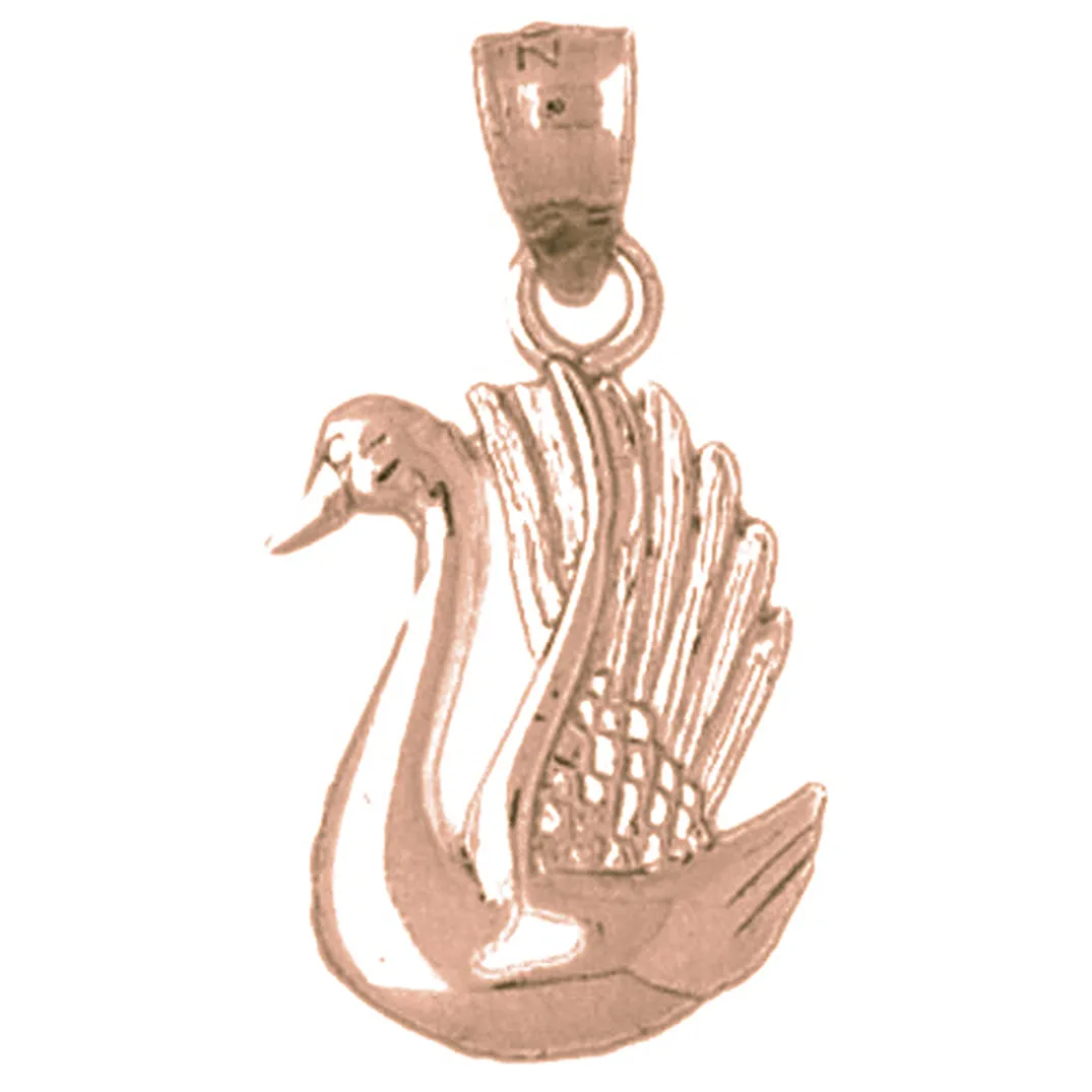 10K, 14K or 18K Gold Swan Pendant