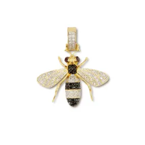 10K Yellow Gold Hornet Pendant SI Diamond Pendant Flash