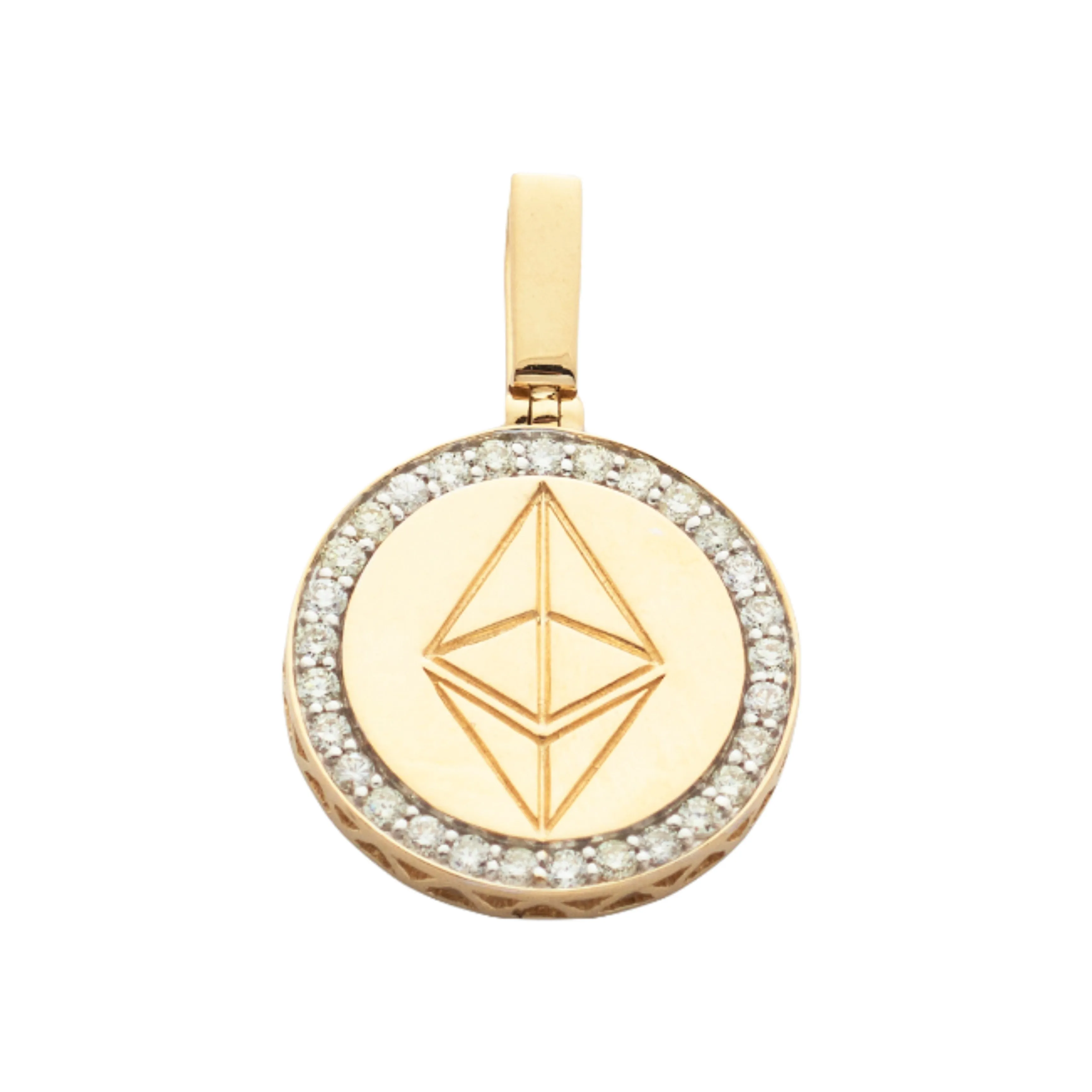 10KY 0.50CTW DIAMOND ETHERIUM LOGO MEDALLION