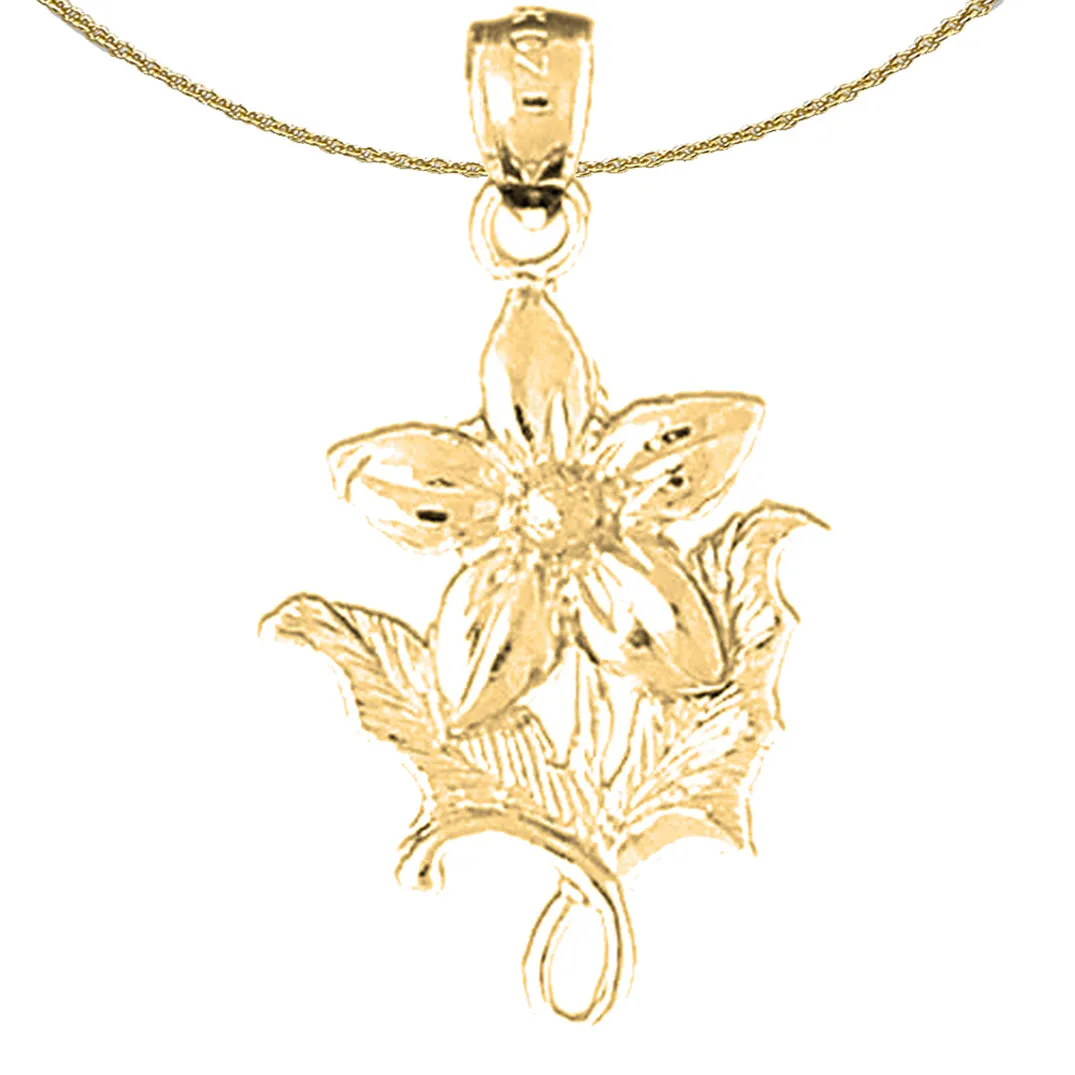 14K or 18K Gold 5 Petal Bluet Flower Pendant