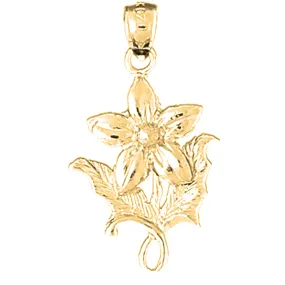 14K or 18K Gold 5 Petal Bluet Flower Pendant