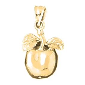 14K or 18K Gold Apple Pendant