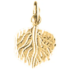 14K or 18K Gold Aspen Leaf Pendant