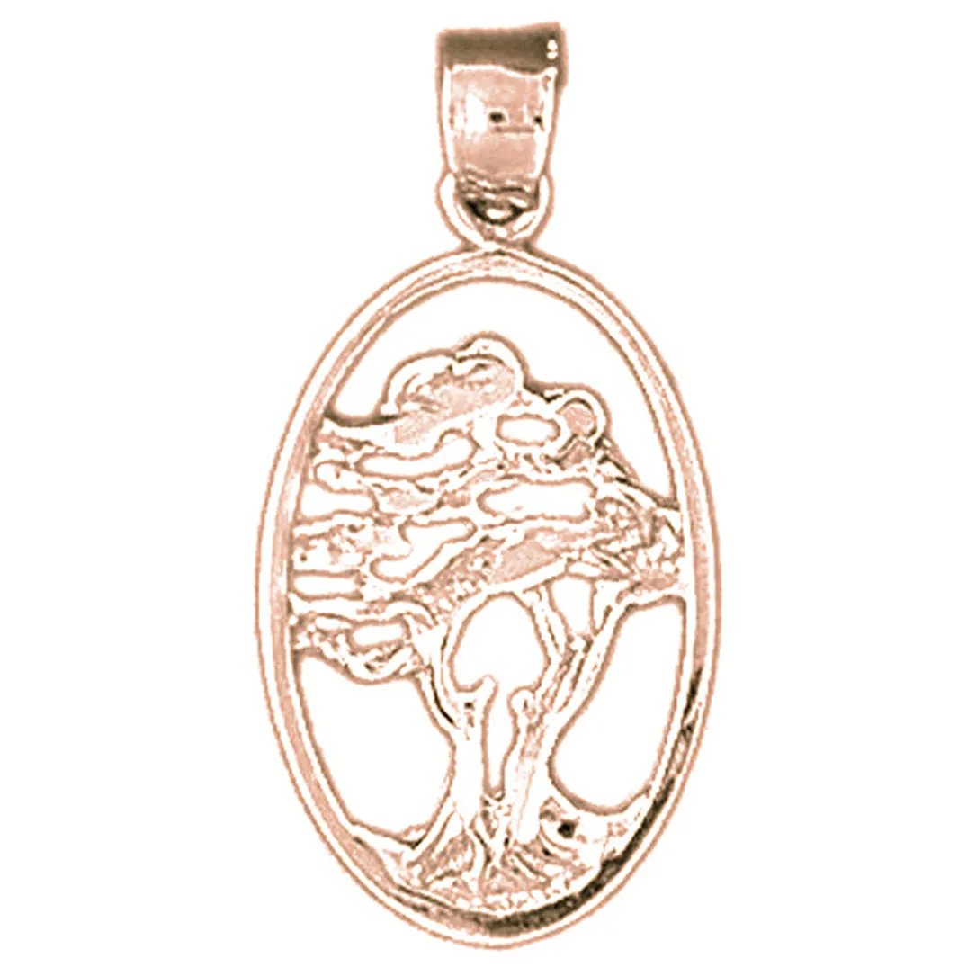 14K or 18K Gold Cedar Tree Pendant