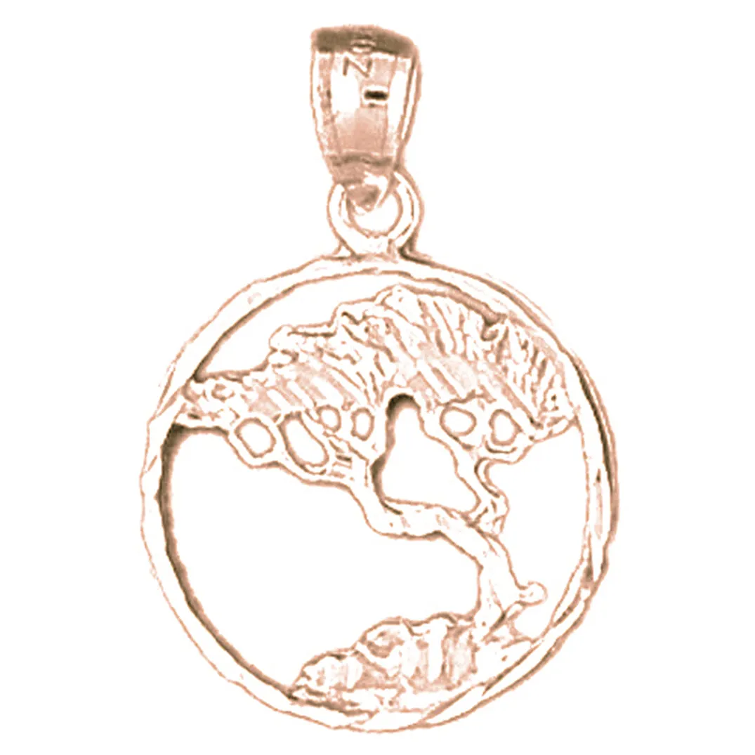 14K or 18K Gold Cedar Tree Pendant