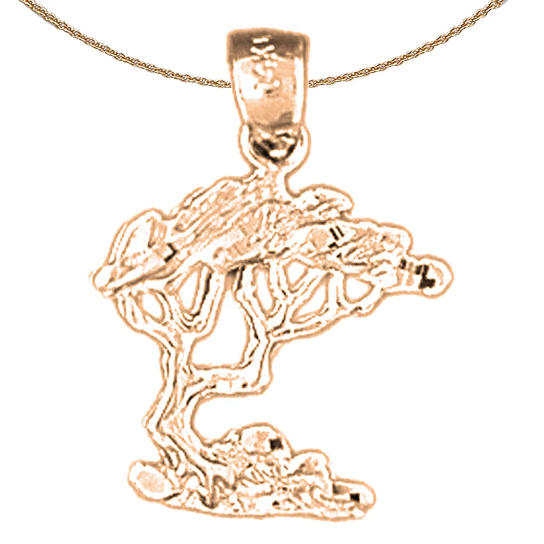 14K or 18K Gold Cedar Tree Pendant