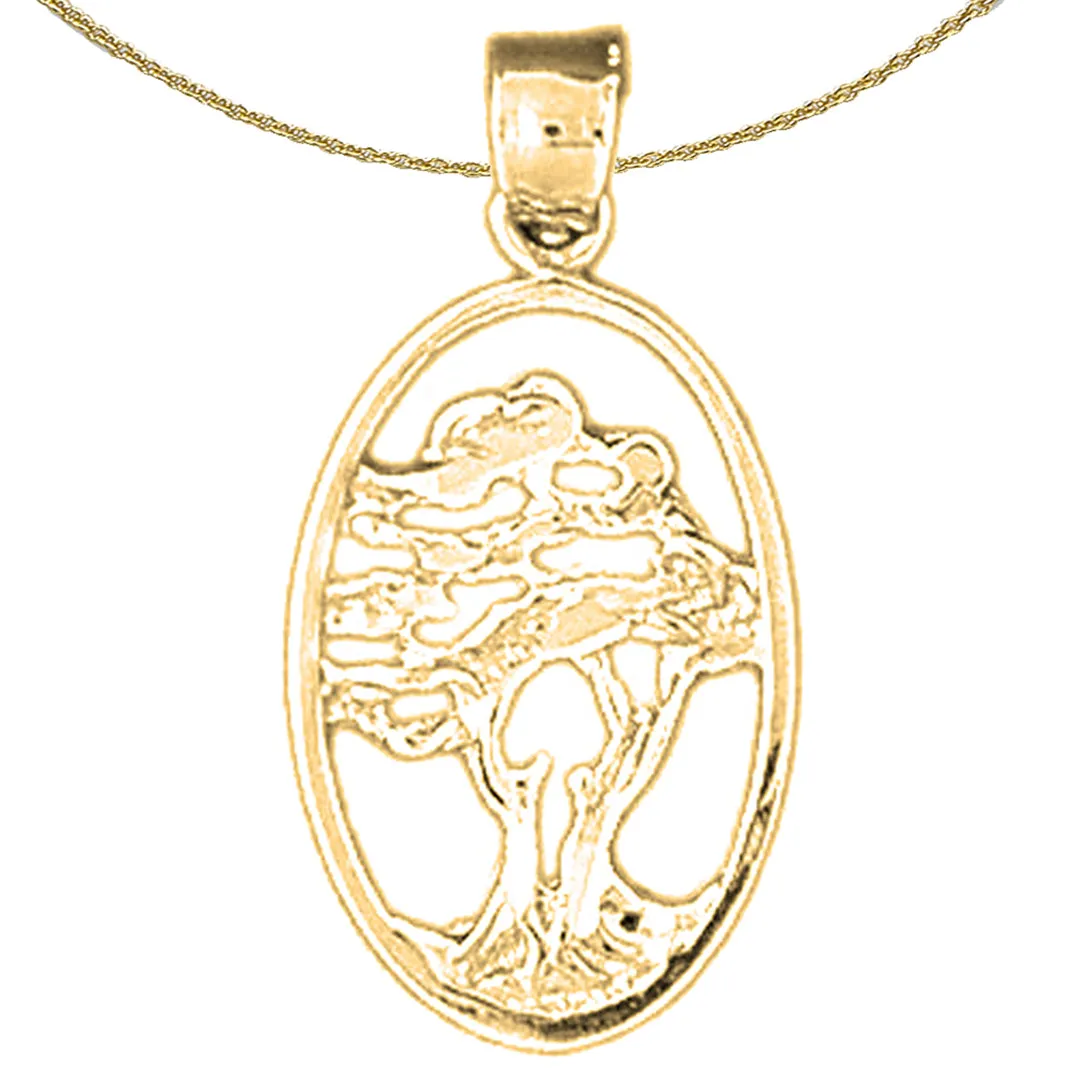 14K or 18K Gold Cedar Tree Pendant