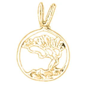 14K or 18K Gold Cedar Tree Pendant