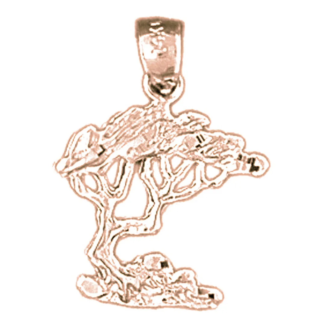 14K or 18K Gold Cedar Tree Pendant