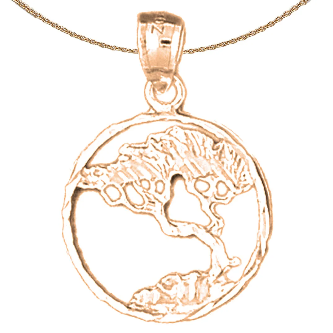 14K or 18K Gold Cedar Tree Pendant