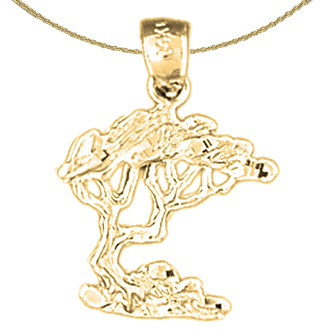 14K or 18K Gold Cedar Tree Pendant