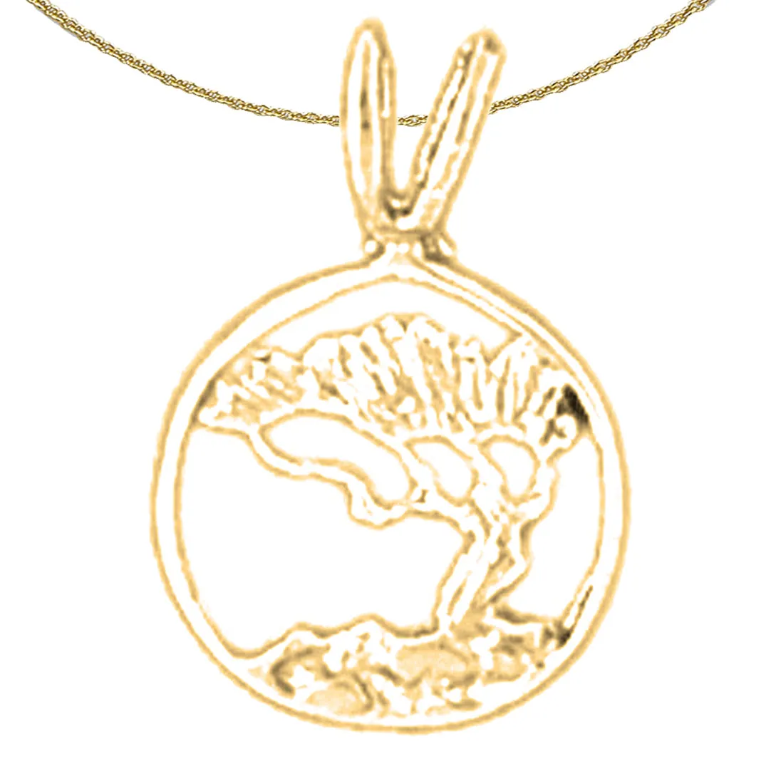 14K or 18K Gold Cedar Tree Pendant