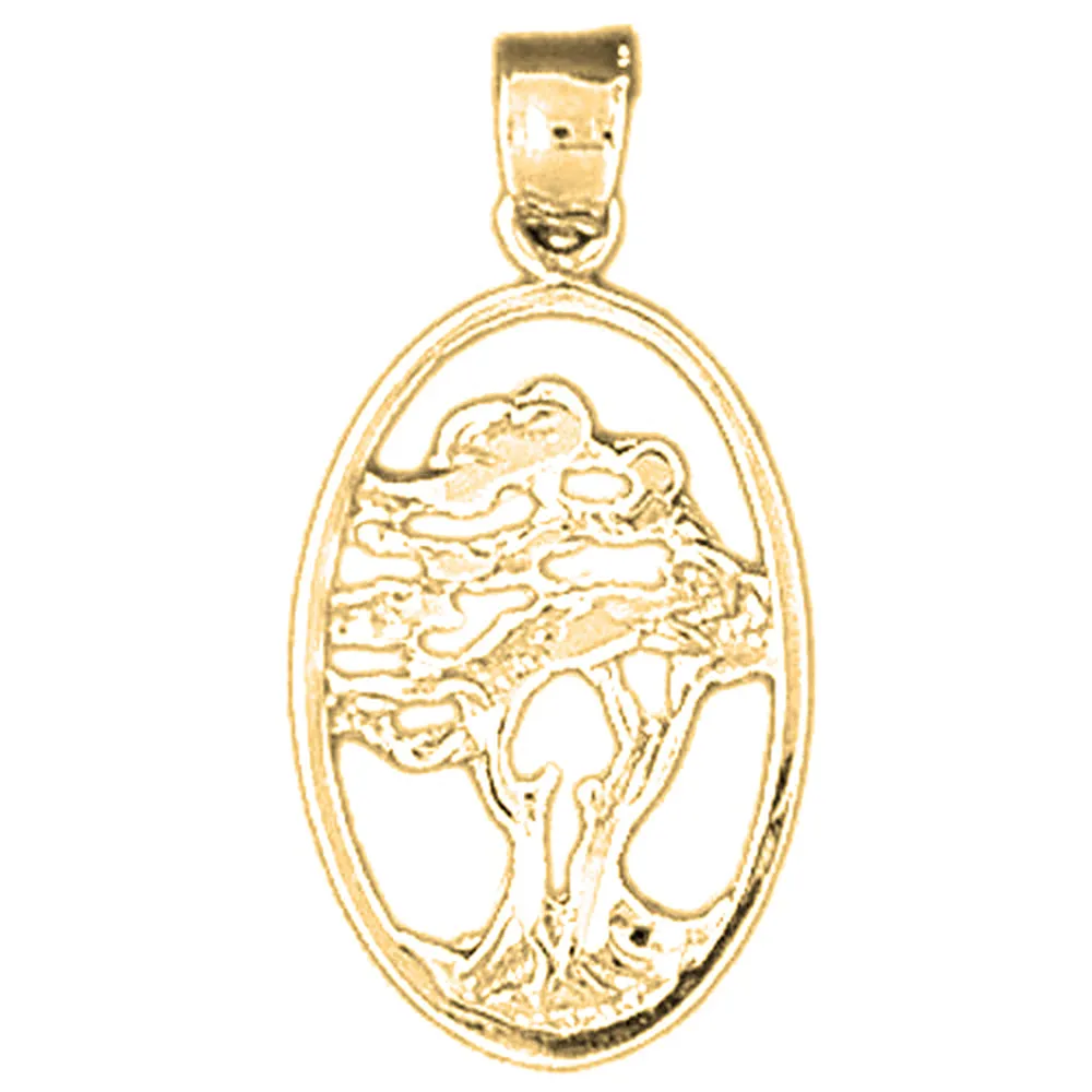 14K or 18K Gold Cedar Tree Pendant