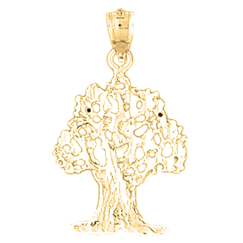 14K or 18K Gold Cedar Tree Pendant