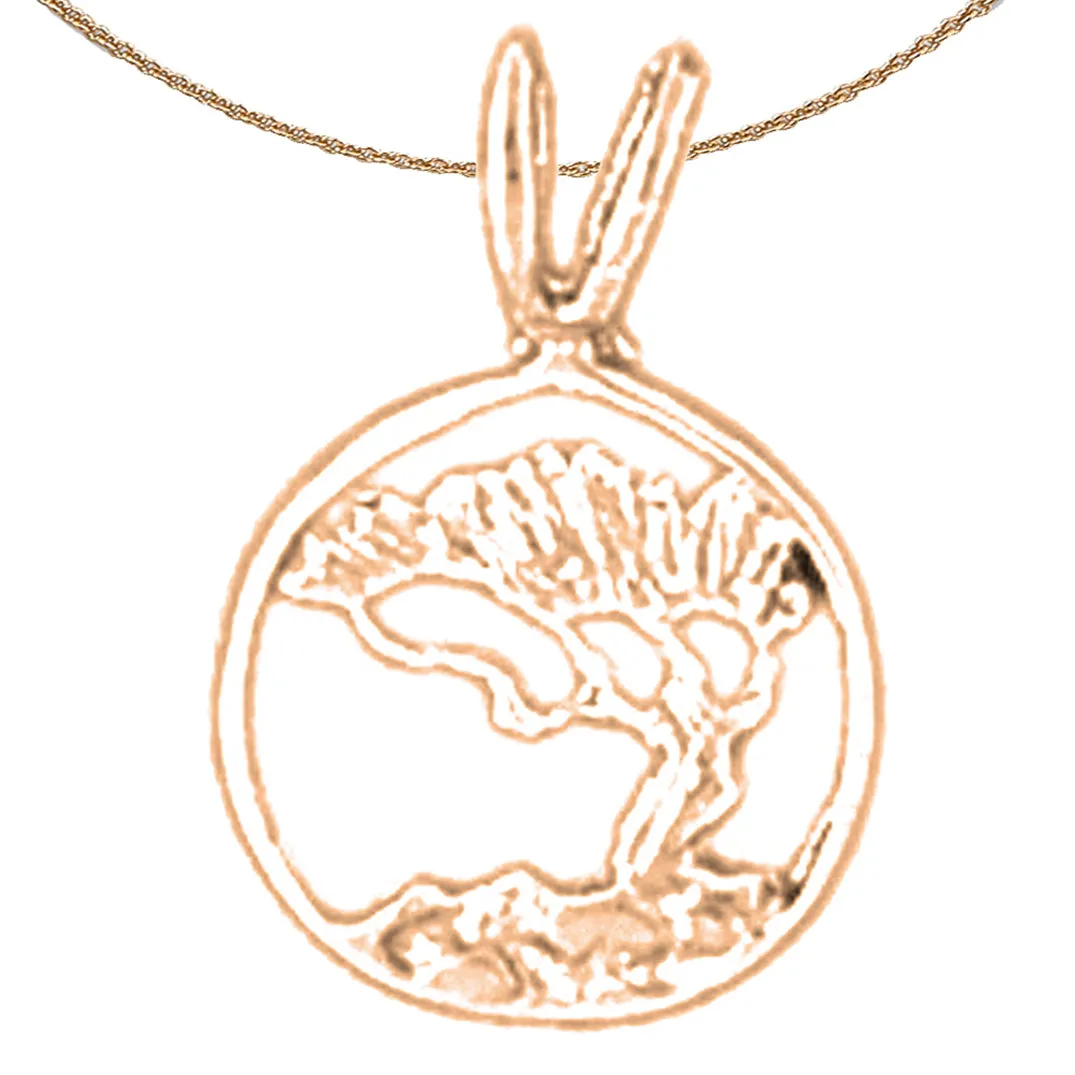 14K or 18K Gold Cedar Tree Pendant