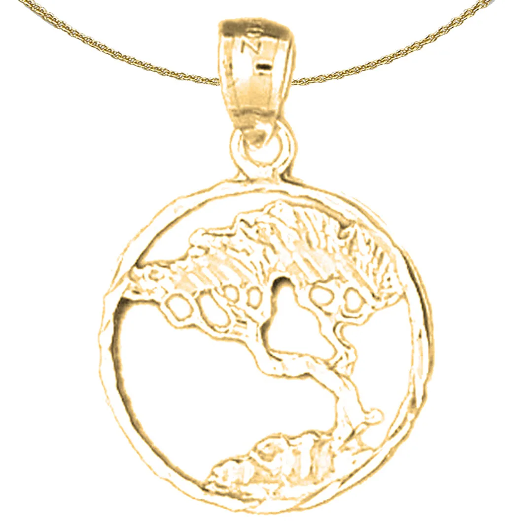 14K or 18K Gold Cedar Tree Pendant