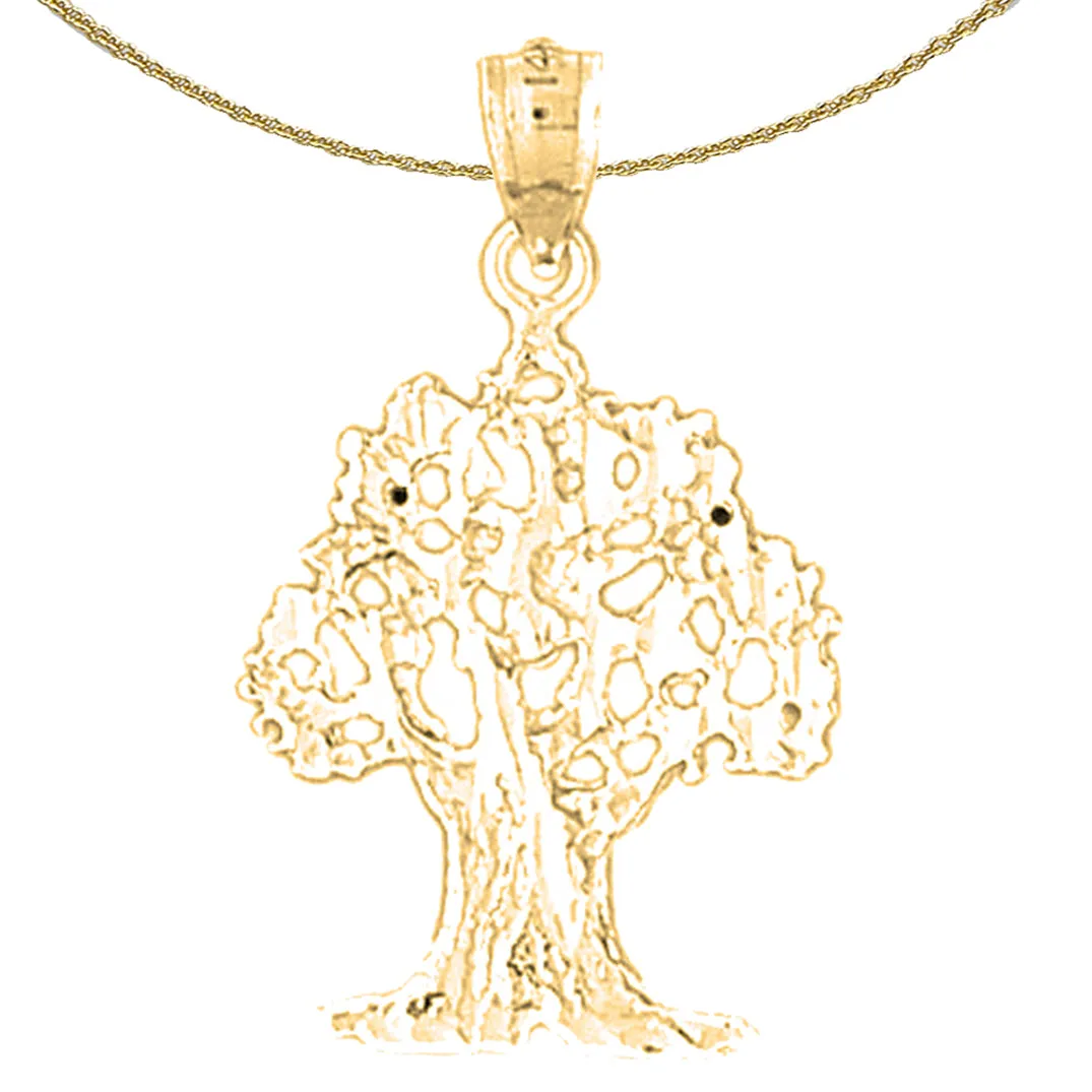 14K or 18K Gold Cedar Tree Pendant