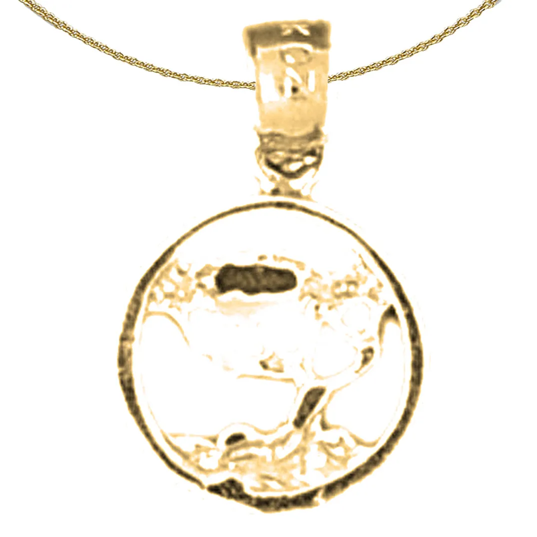 14K or 18K Gold Cedar Tree Pendant