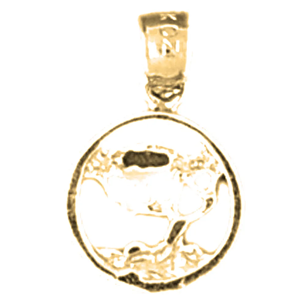 14K or 18K Gold Cedar Tree Pendant