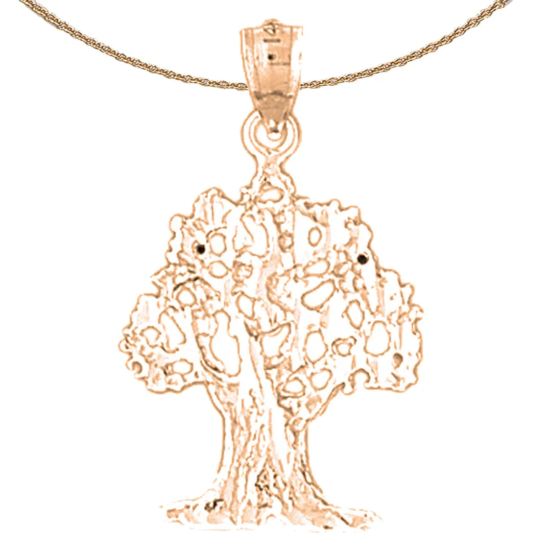 14K or 18K Gold Cedar Tree Pendant