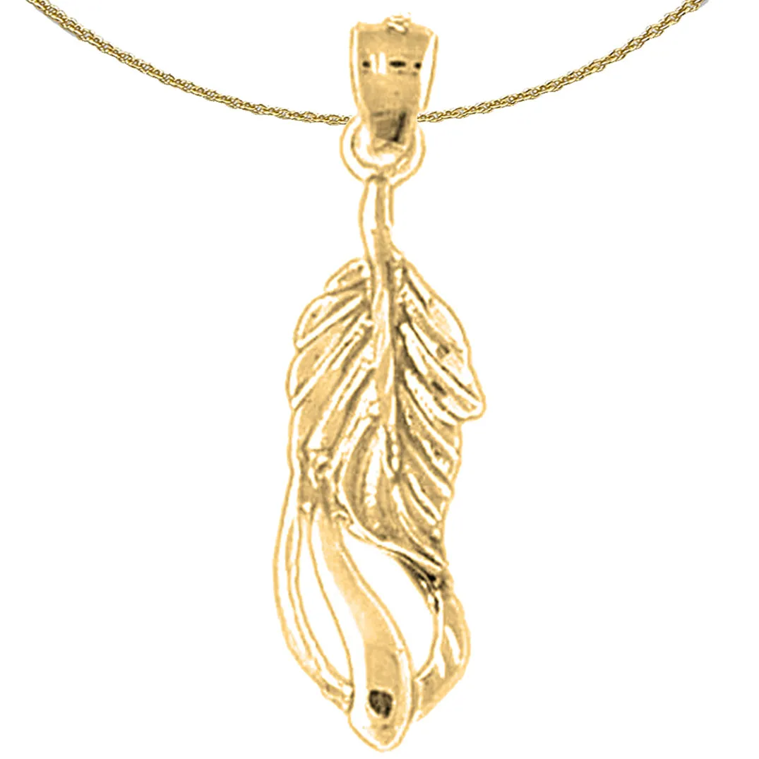 14K or 18K Gold Evergreen Leaf Pendant