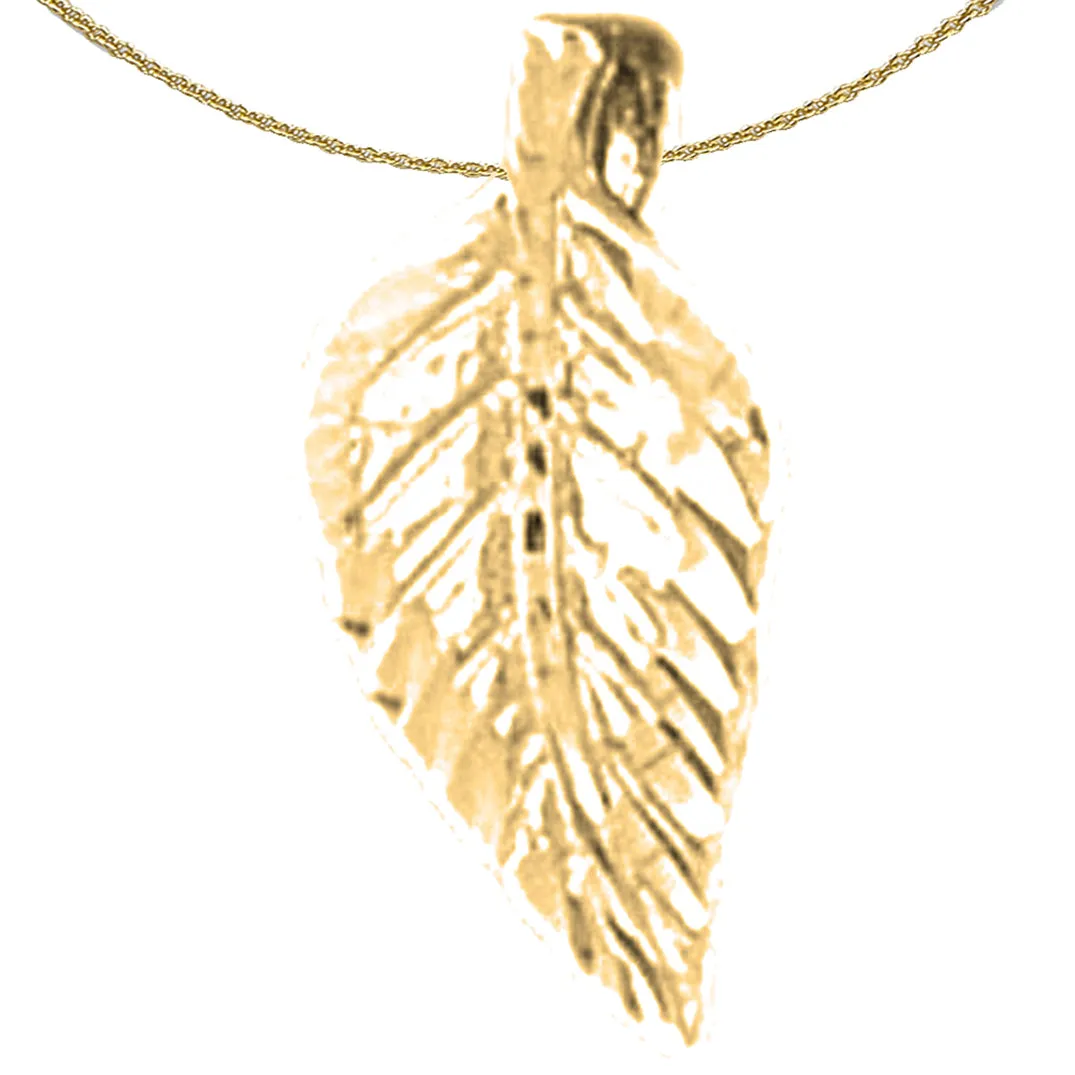 14K or 18K Gold Evergreen Leaf Pendant