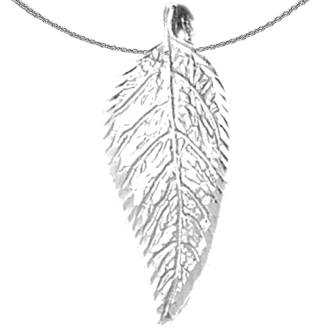 14K or 18K Gold Evergreen Leaf Pendant