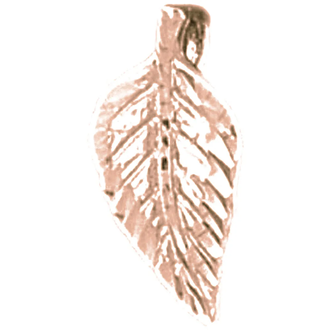 14K or 18K Gold Evergreen Leaf Pendant