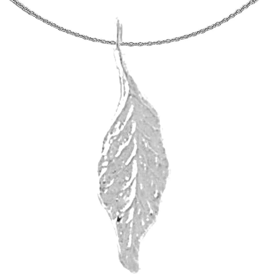 14K or 18K Gold Evergreen Leaf Pendant