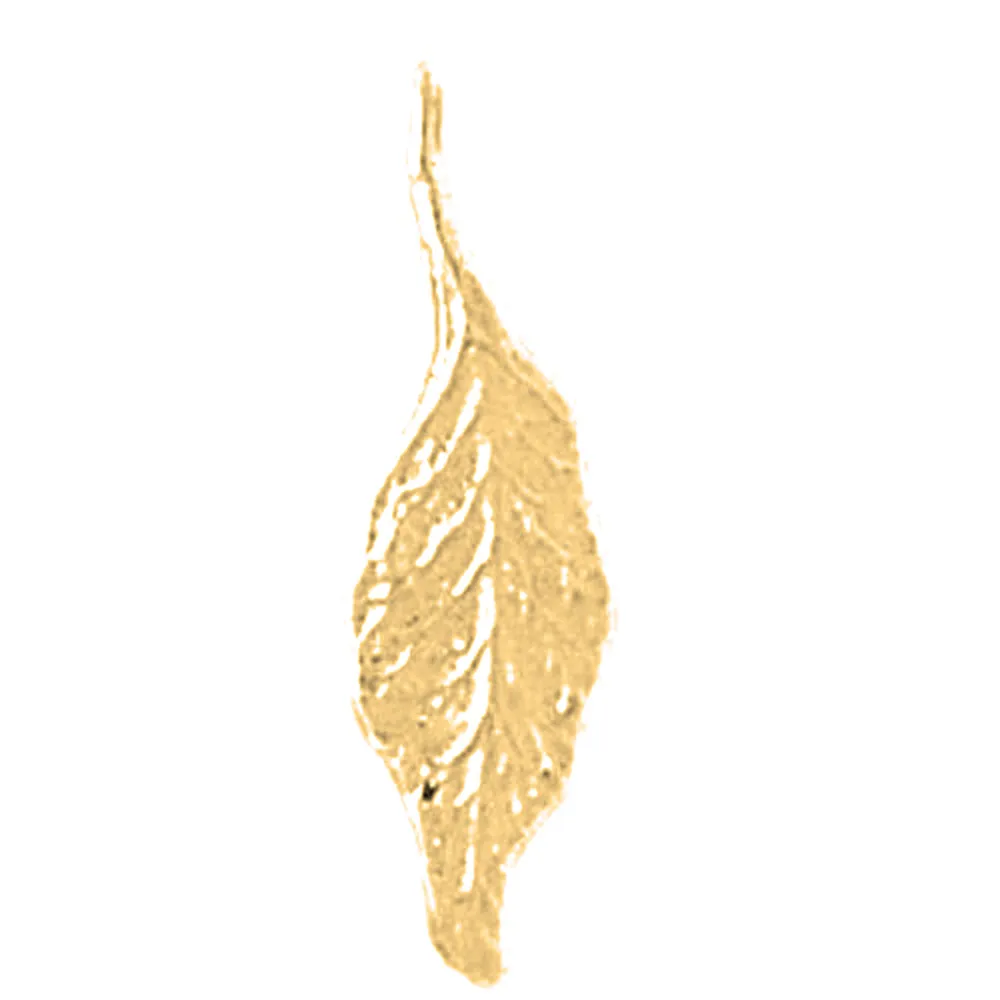 14K or 18K Gold Evergreen Leaf Pendant