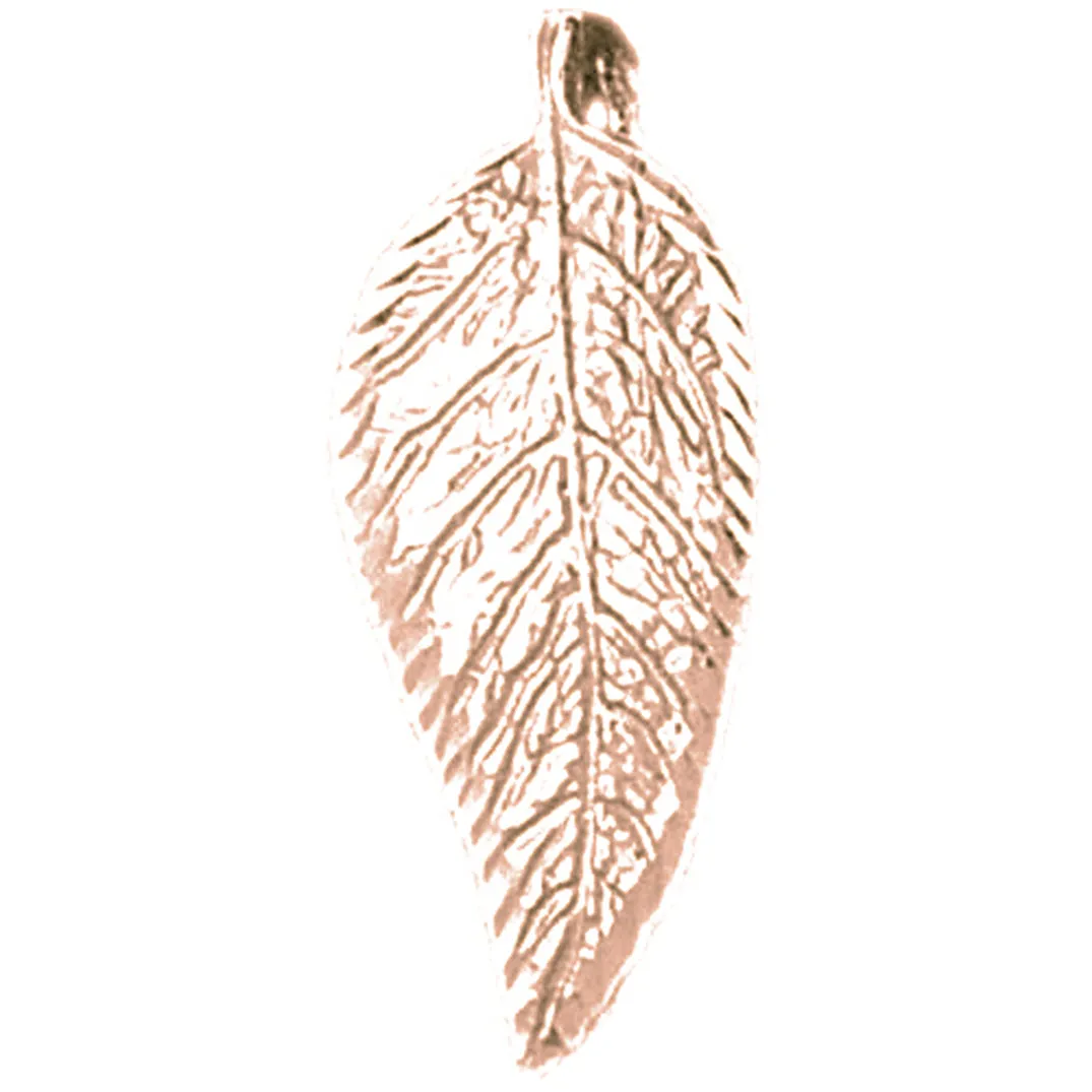 14K or 18K Gold Evergreen Leaf Pendant