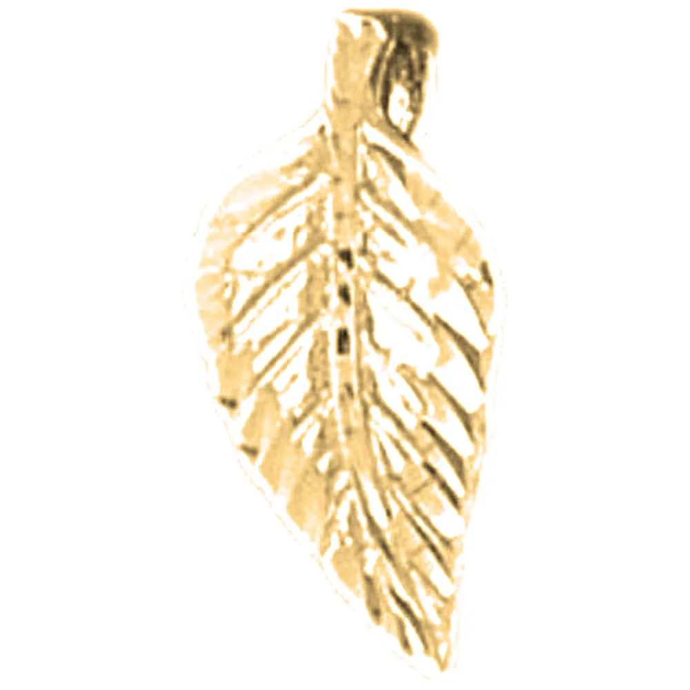 14K or 18K Gold Evergreen Leaf Pendant