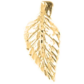 14K or 18K Gold Evergreen Leaf Pendant