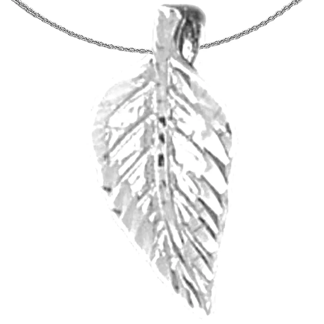 14K or 18K Gold Evergreen Leaf Pendant