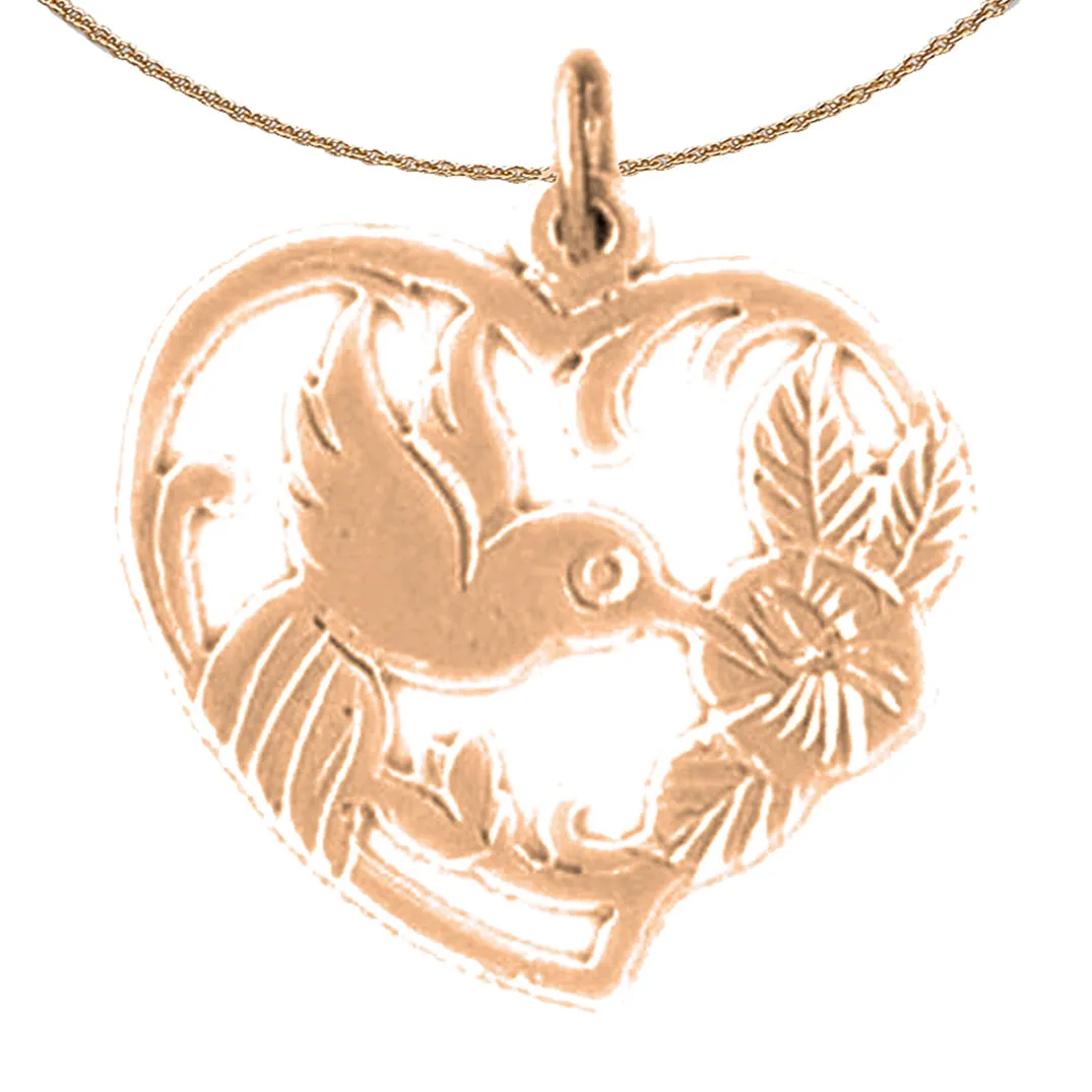 14K or 18K Gold Hummingbird Pendant