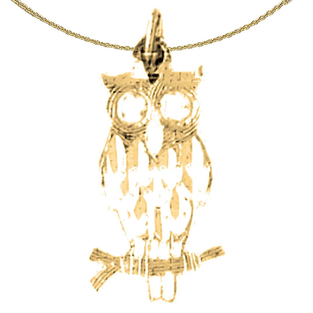 14K or 18K Gold Owl Pendant