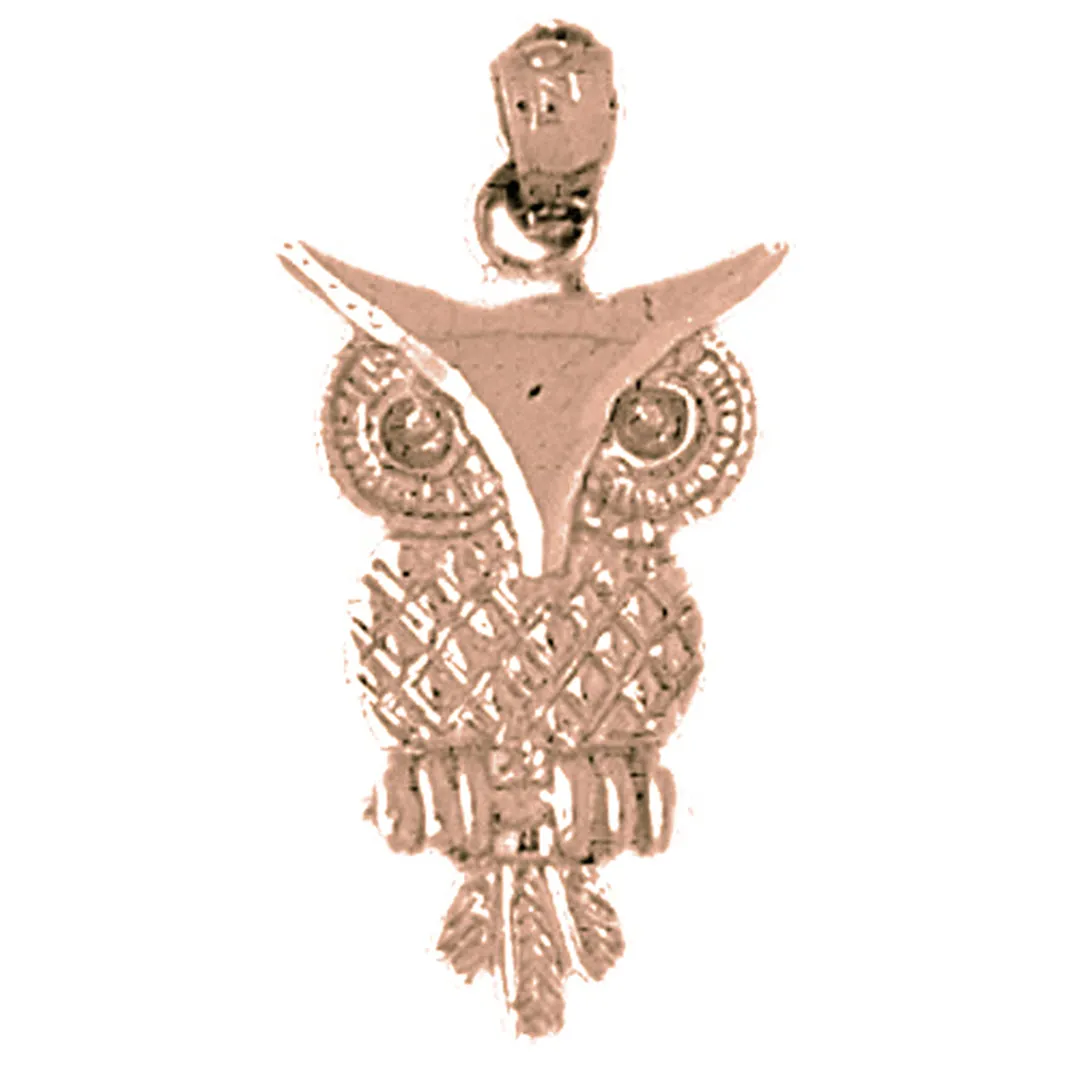 14K or 18K Gold Owl Pendant