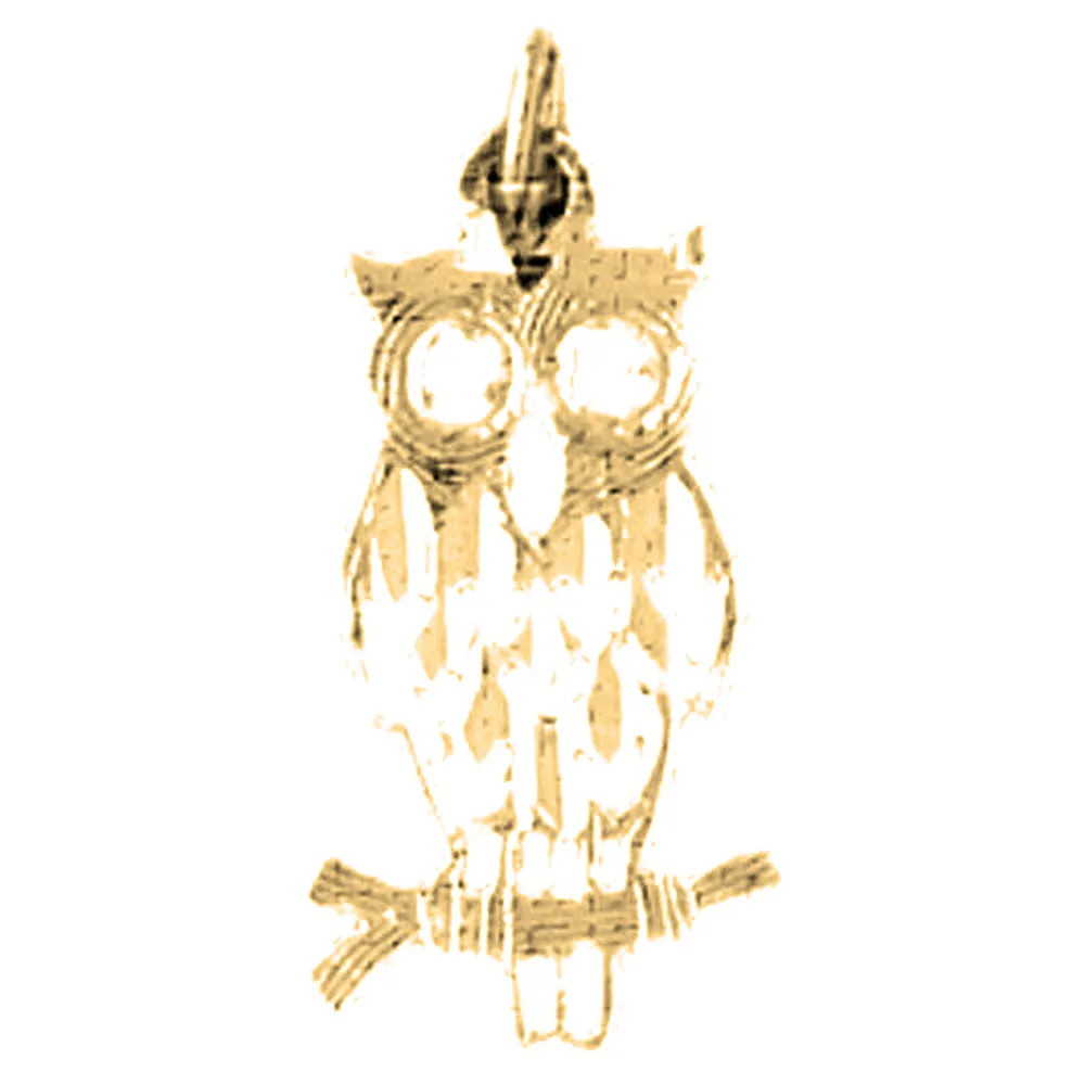 14K or 18K Gold Owl Pendant