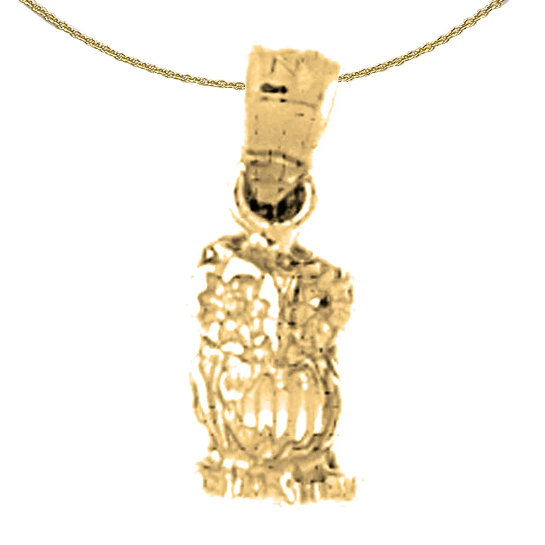 14K or 18K Gold Owl Pendant