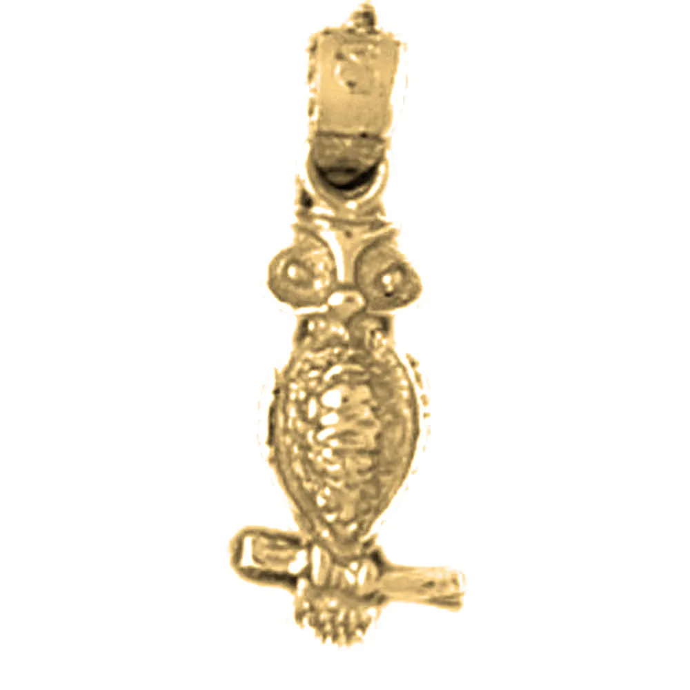 14K or 18K Gold Owl Pendant