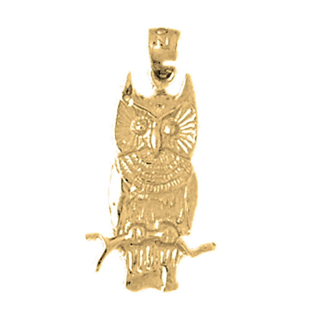 14K or 18K Gold Owl Pendant