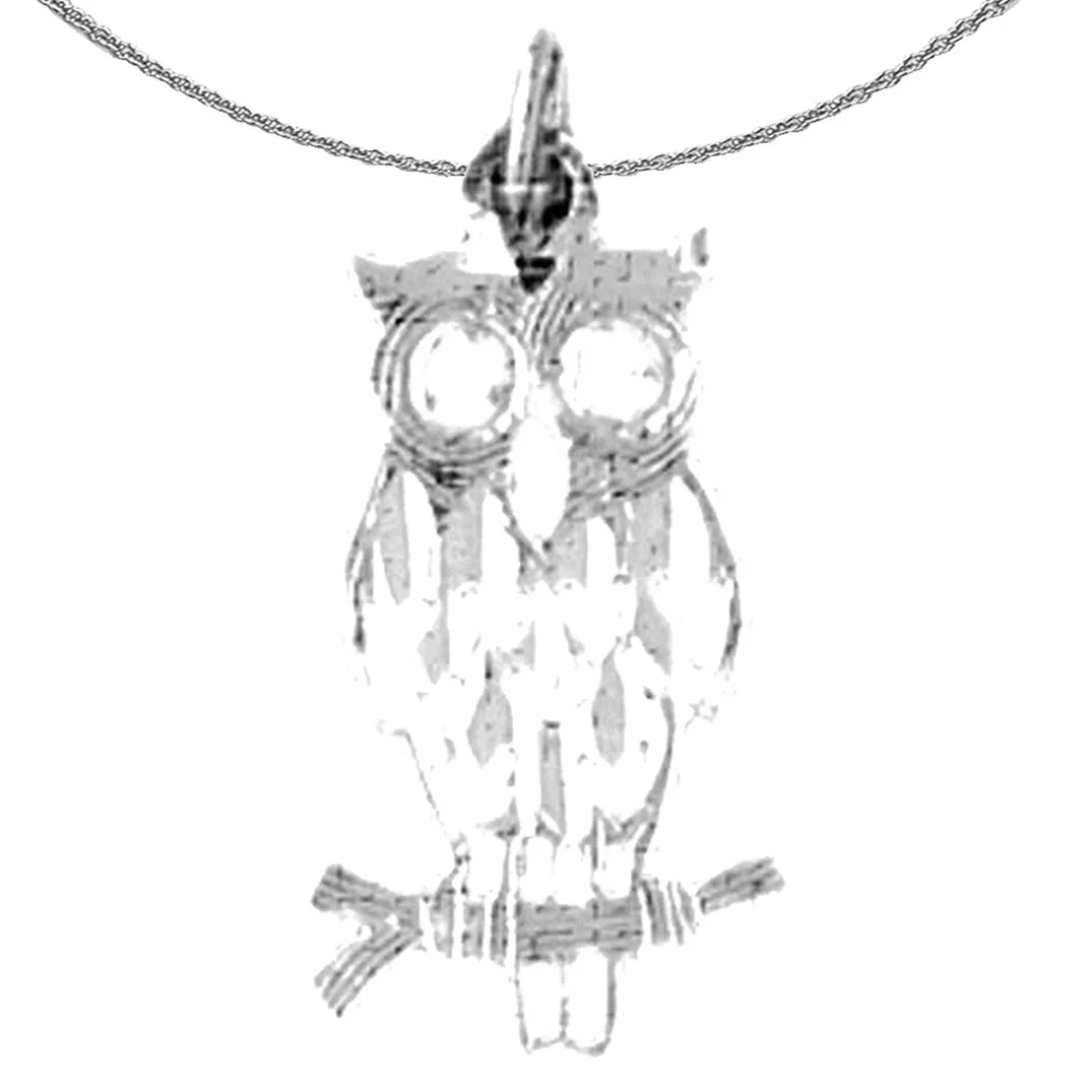 14K or 18K Gold Owl Pendant