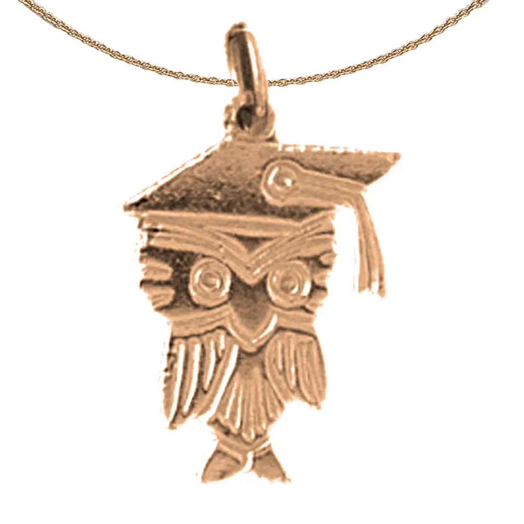 14K or 18K Gold Owl Pendant