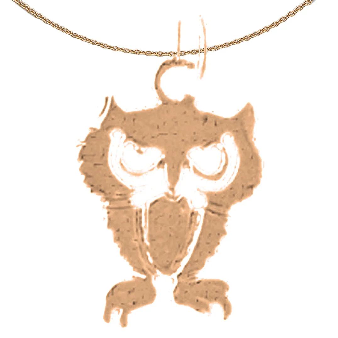 14K or 18K Gold Owl Pendant