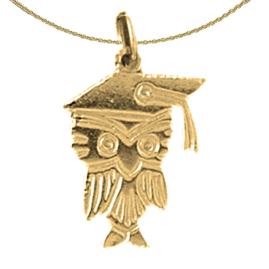 14K or 18K Gold Owl Pendant