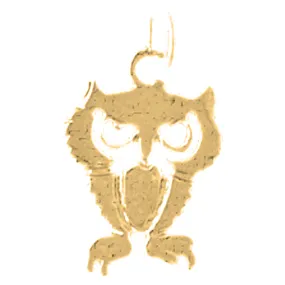 14K or 18K Gold Owl Pendant