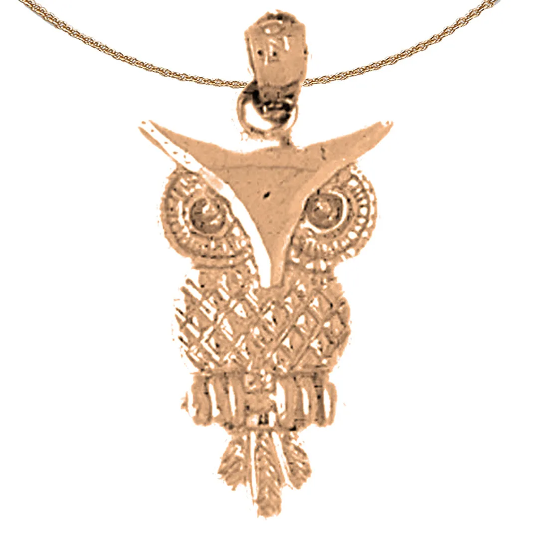 14K or 18K Gold Owl Pendant