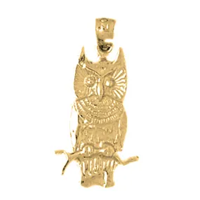 14K or 18K Gold Owl Pendant