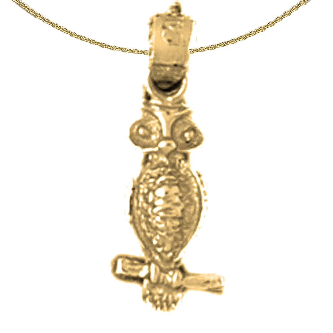 14K or 18K Gold Owl Pendant