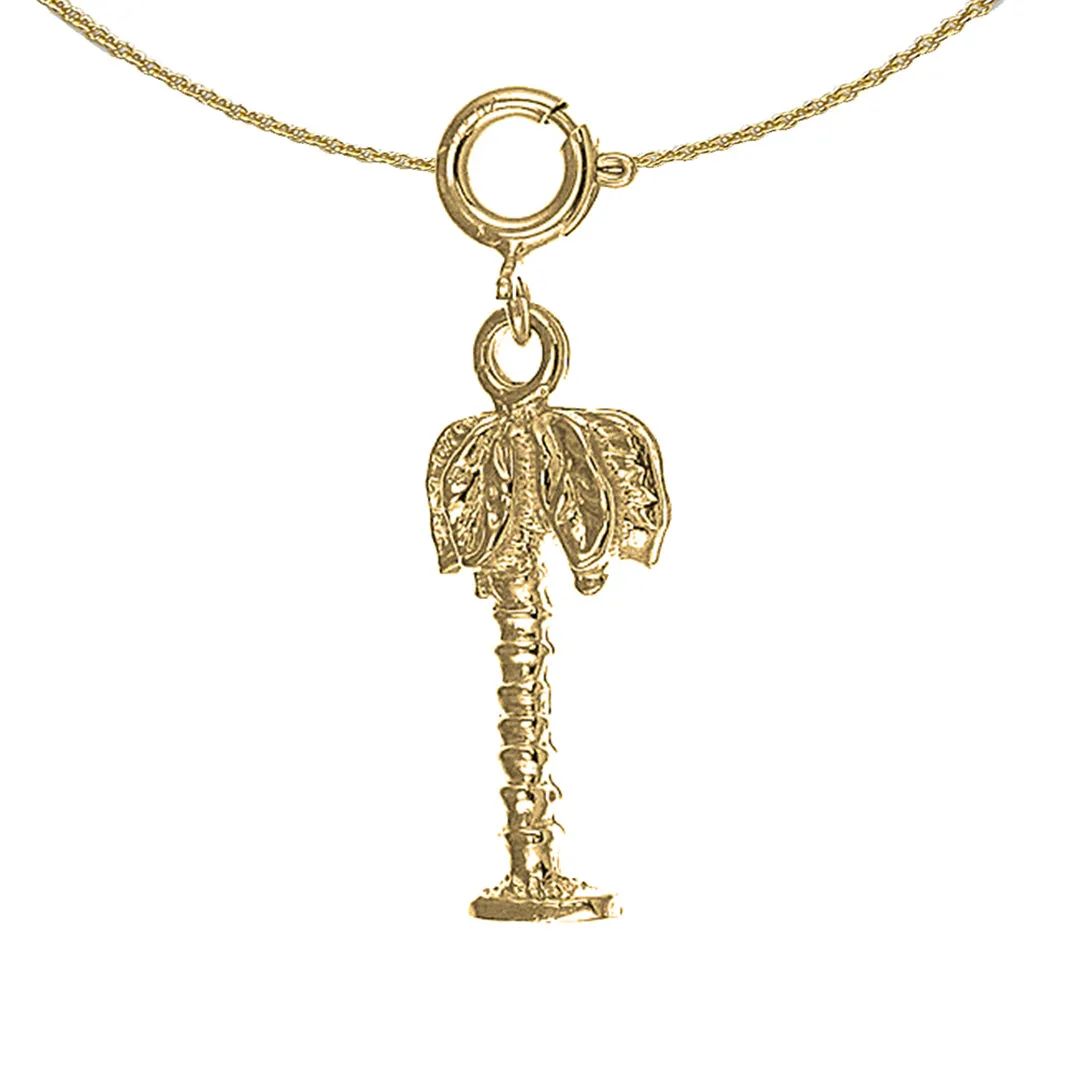 14K or 18K Gold Palm Tree Pendant